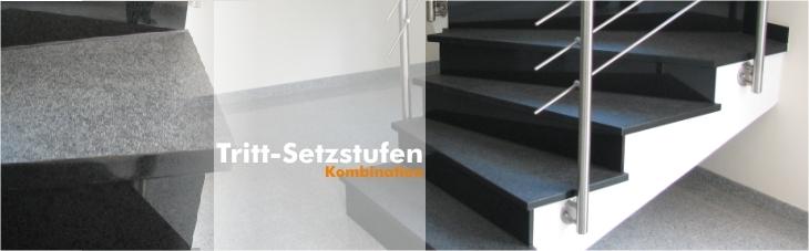 Trittstufen und Setzstufen zum belegen Ihrer Betontreppe zum Spitzenpreis von 28€ / meter in einem grauen Granit
